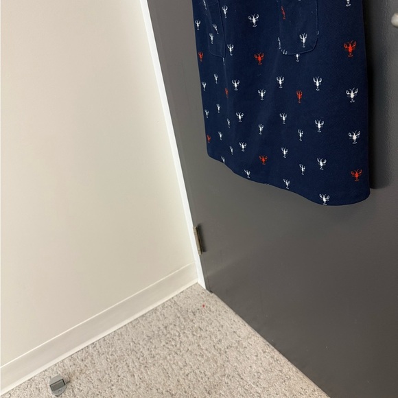 Yumi size 8 (12 UK) GUC lobster Casual Blue Sheath Dress with Crew Neck - Picture 6 of 13